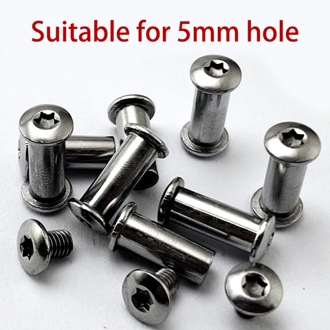 4 Sets Stainless Steel M3.5 Screw for Knife Handle Material Making Screws T8 Plum Rivet Shank Slotted Nail 5mm Hole Lock Screw ► Photo 1/1