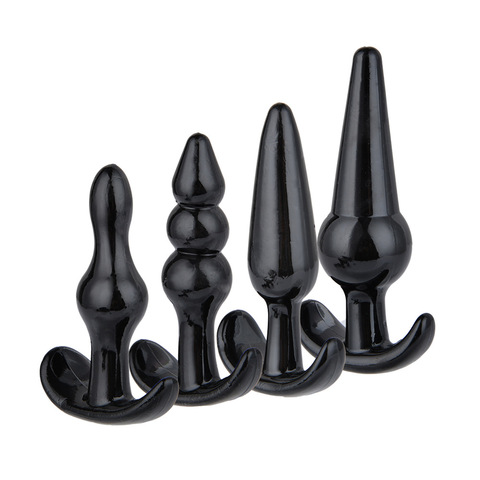 4PC Anal Plugs soft Silicon with Beads Prostate Massage anal butt plug Adult Sex toys for Women Gay Erotic Products Tail Plug ► Photo 1/6