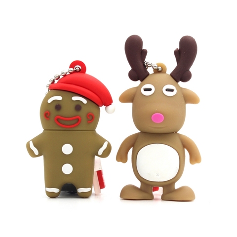 New Cartoon Santa ClausPendrive 128GB 64GB 32GB 16GB 8GB Memory Stick Flash Disk Cute Christmas Elk U Disk Mini Thumb Drive Gift ► Photo 1/4