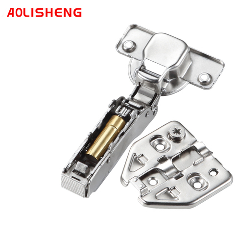 AOLISHENG 3D stainless steel hydraulic cabinet door hinge damper buffer soft closing kitchen cabinet furniture full/embedded ► Photo 1/6