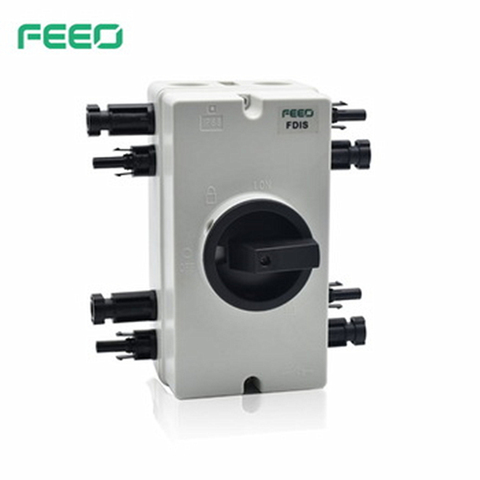 FEEO FDIS Solar DC Waterproof Isolator Switch IP66 4P 32A 1000V 2string Phase Outdoor Isolating Rotery Disconector ► Photo 1/1