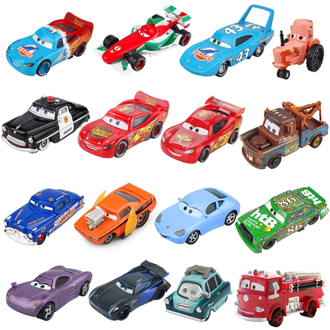 Disney Pixar Cars 2 3 Lightning McQueen Mater Jackson Storm Ramirez 1:55 Diecast Vehicle Metal Alloy Boy Kid Toys Christmas Gift ► Photo 1/6