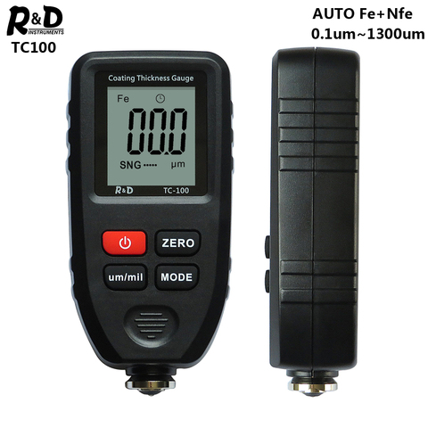R&D TC100 Coating Thickness Gauge Car Paint Film Thickness Tester Measuring FE/NFE Russian Manual Paint Tool Black ► Photo 1/6