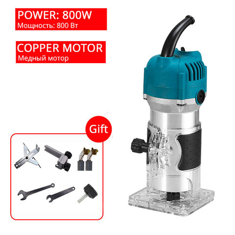 800W Woodworking Electric Trimmer 220V Wood Milling Engraving Slotting Trimming Machine Carving Machine Router Tools 2 Colors EU ► Photo 1/6