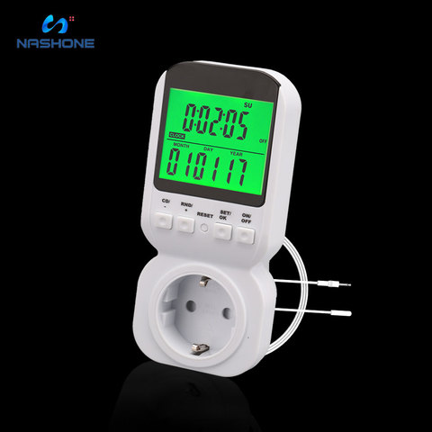 Nashone Plug Timer Temperature Sensor Socket With Timer Smart thermostat 220V switch EU Control Room Thermostat For Gas Boiler ► Photo 1/6