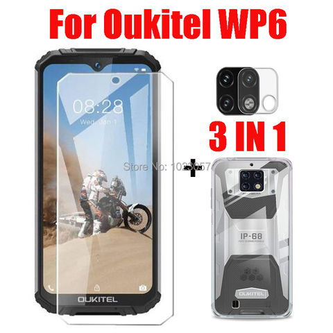 3-in-1 Case + Camera Tempered Glass On For Oukitel WP6 ScreenProtector Glass For Oukitel WP6 3D Glass ► Photo 1/6