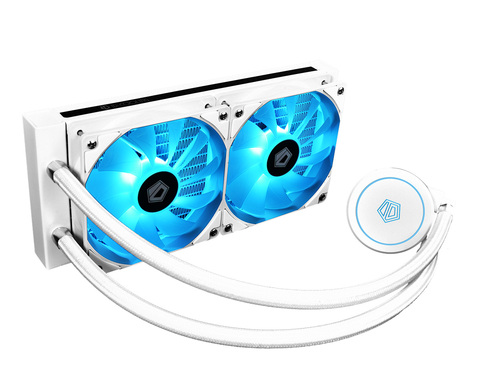 ID-COOLING AURAFLOW X 240 SNOW RGB SYNC AIO Water Cooler Pure White with 240mm Radiator,2x120mm RGB PWM Fans, 400m ► Photo 1/6