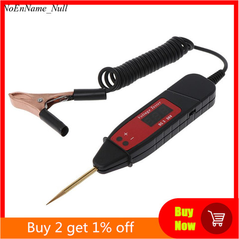 1.65m Spring Line Car Digital LCD Electric Voltage Test Pen Probe Detector Tester With LED Light for Auto Car Testing Tool ► Photo 1/6