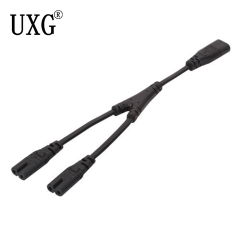 1PC IEC 320 C8 2Pin Male to 2 x C7 Female Y Split Power Cable About 28CM IEC 320 C7 to C8 extension cords C8 male to C7 female ► Photo 1/6