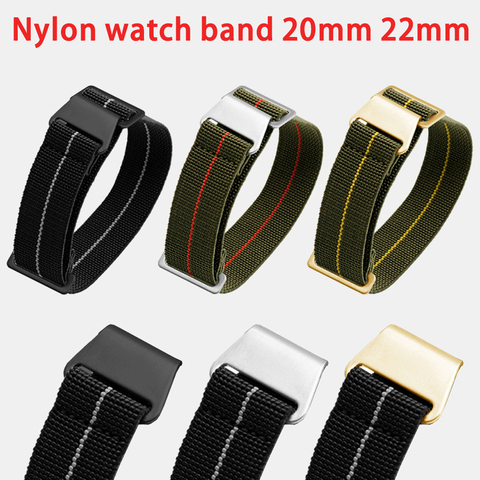 Elastic Nylon Band 20mm 22mm French Troops Parachute Bag Watchband for Samsung Gear S3 Frontier/Classic Active 2 Huawei Watch 2 ► Photo 1/6