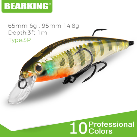 BEARKING 95mm 14.8g 65mm 6g SP fishing lures Tungsten weight system Squad Minnow crank wobbler crank bait fishing tackle ► Photo 1/6