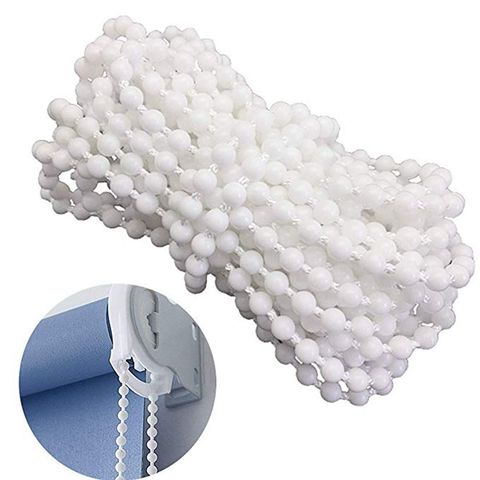 10M Roller and Roman Shade Blind Beaded Chain Cord White Plastic Roller Blind Chain Repair，Roller Curtain Bead Rope,Blind Beaded ► Photo 1/6