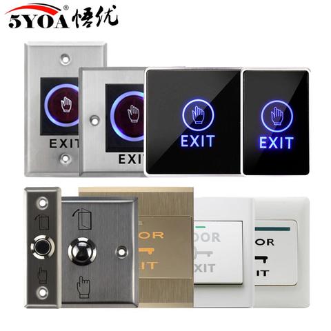 Door Exit Push Button Release Switch Opener NO COM NC LED light For Door Access Control System Entry Open Touch ► Photo 1/6