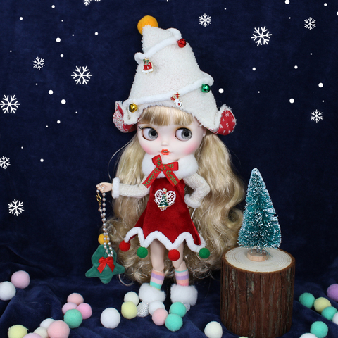 ICY DBS blyth doll Merry Christmas outfits bjd clothes dress hat skirt scarf for joint body azone suit ► Photo 1/6