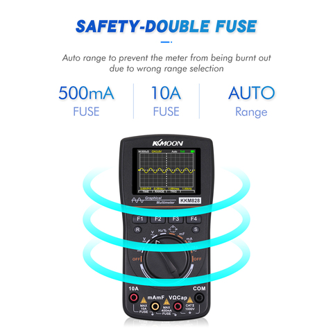 KKMOON KKM828 2 in 1 HD Intelligent Graphical Digital Oscilloscope Multimeter 1MHz Bandwidth 2.5Msps Sampling Rate Osciloscopio ► Photo 1/6