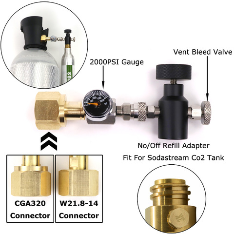 New Soda Stream SodaStream Co2 Cylinder Tank Refill Adapter Adaptor Filling Station  W21.8-14 Or CGA320 ► Photo 1/6
