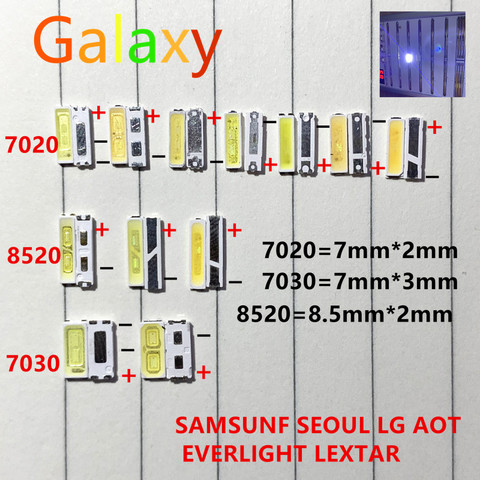 50-100pcs FOR LG Innotek Lextar UNI SAMSUNG SEOUL LED Backlight 0.5W 1W 1.5W 7020 7030 8520 3V 6V Cool white 40LM TV Application ► Photo 1/6