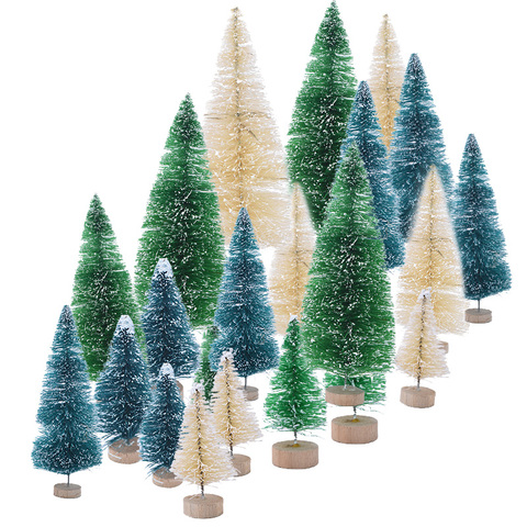 5 pieces 5 Size Artificial Decorated Mini Christmas Tree Christams Decoration Tree Xmas Mini fake Tree New Year Navidad Decor ► Photo 1/6