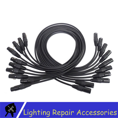 10pcs/lot 1.2 Meter Length 3 Pin DMX Signal Line Connection 1M Metal DMX Cable 3.5ft XLR For Stage Light Audio Moving Head ► Photo 1/6