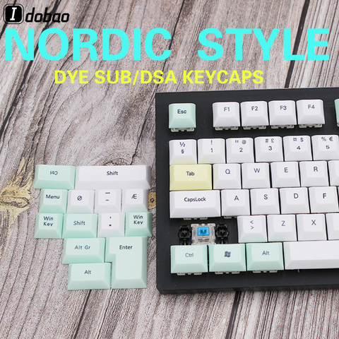 Nordic Character Dsa Keycaps Dye Sub Russian Keyboard PBT Spacebar Cherry Mx Gh60 Iso Custom Logitech Mechanical Gaming Keyboard ► Photo 1/6