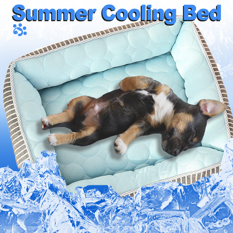 Summer Cooling Dog Bed Mat Ice Pad Dog Sleeping Bed for Large Small Dogs Cats Pet Dog Kennel Sofa Cool Cold Silk Bed for Dogs ► Photo 1/6