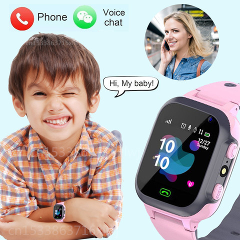 Children's Smart Watch SOS Phone Watch Smartwatch For Kids With Sim Card Photo Waterproof IP67 Kids Gift For IOS Android vs Q12 ► Photo 1/6