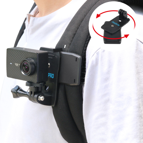 Action Camera Clip For GoPro Hero 9 8 7 6 5 4 Mount 360 Degree Rotary Clip Backpack Mount For Session 3+ 3 SJCAM SJ4000 Garmin ► Photo 1/6