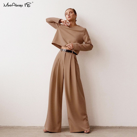 Mnealways18 Classic Wide Pants Floor-Length Pleated Loose Women Trousers Spring Wide Leg Pants Vintage Female Palazzo Pants 2022 ► Photo 1/6