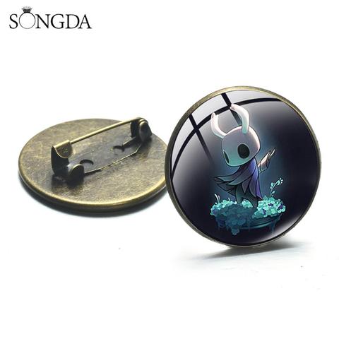 Hollow Knight Metal Pins Badge Galaxy Theme Game Figure Cartoon Pattern Glass Round Brooches Fans Souvenir Gift Wholesale ► Photo 1/6