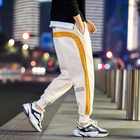 Winter Men Pants Joggers Elastic Waist Casual Fleece Warm Trousers Men Loose Comfy Workout Tracksuit Mens Sweatpants ► Photo 1/4