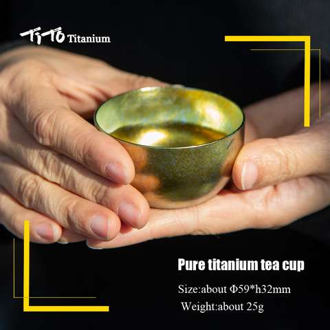 TiTo Titanium Tea cup Ultralight Mini Camping Picnic Pocket Whiskey Wine Tea Cup Mug Outdoor Camping Titanium Wine Glass ► Photo 1/6