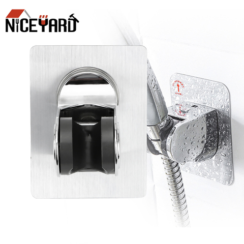 NICEYARD Adjustable Shower Bracket Wall Mount Head Base Bathroom Hook Seamless Shower Punch Free ► Photo 1/6