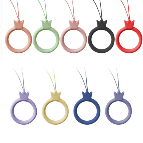 coloful cute mobile phone lanyard Silicone ring ring accessories Mobile phone U disk universal silicone shatter-resistant short ► Photo 1/5
