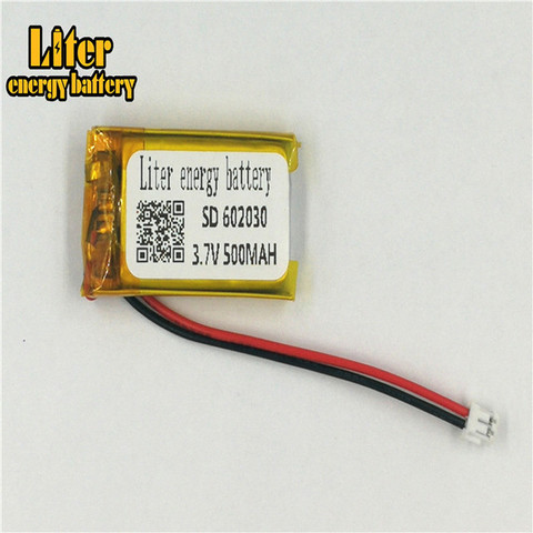 1.5MM 2pin connector 3.7V 602030 500mah MP3 MP4 MP5 small toys Bluetooth stereo rechargeable lithium polymer battery ► Photo 1/3