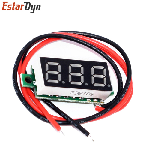 0.28 Inch 2.5V-40V Mini Digital Voltmeter Voltage Tester Meter RED/BLUE/YELLOW/GREEN LED Screen 30*10*8mm ► Photo 1/2