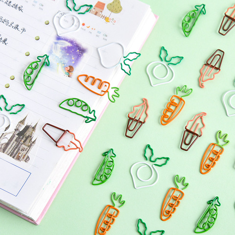 Mohamm 1 PC Mini Cartoon Cute Fruit Carrot Paper Note Metal Clip