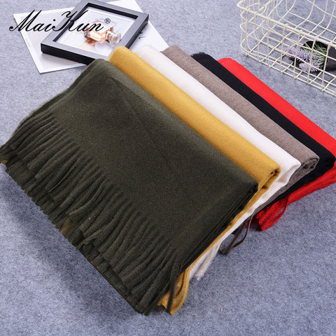 Maikun New Style Cashmere Scarf For Fall/Winter Women's Solid Color Thick Warm Dual-Use Shawl ► Photo 1/6