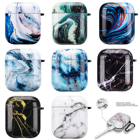 Earphone Case For AirPods Pro 2 1 Cases Colorful Marble Cute Soft TPU Bluetooth Wireless Headset Charging Bag Box Cover Fundas ► Photo 1/6