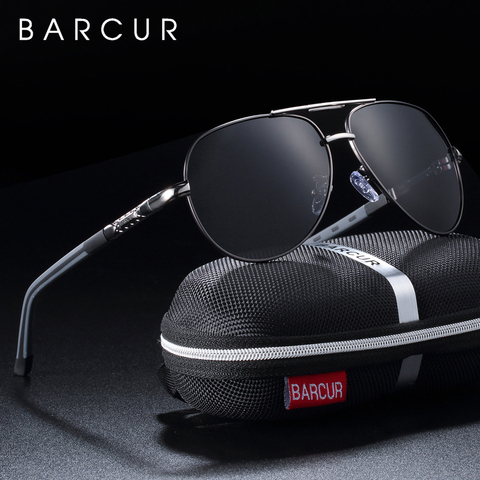 BARCUR Men sunglasses Polarized UV400 Protection Driving Sun Glasses Women Male Oculos de sol ► Photo 1/6