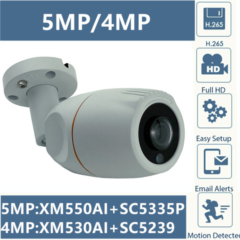 Panorama FishEye 5MP 4MP IP Metal Bullet Camera Outdoor IP66 WaterProof 3516EV300+SC5239 2592*1944 1.7mm IRC ONVIF CMS XMEYE ► Photo 1/6