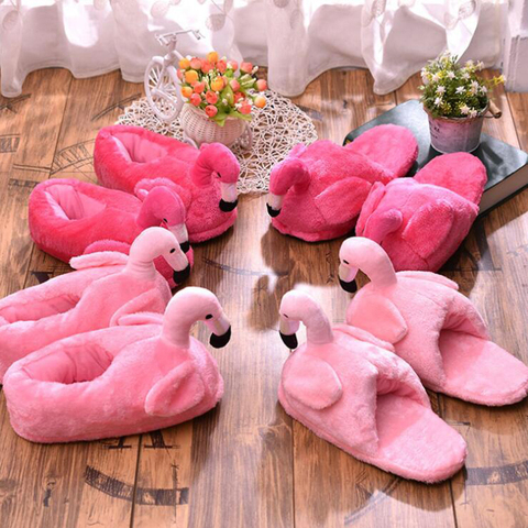Winter Slippers Women Creative Fun Home Slippers Warm Women Shoes Unicornio Woman Unicorn Slippers Fur Flamingo Cotton Shoes c93 ► Photo 1/6