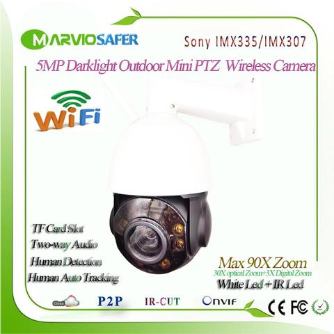 H.265 5MP 30x Optical Zoom Human Auto tracking POE Wifi Network IP PTZ Camera, Onvif, TF Card Slot, CCTV Wireless Video Camera ► Photo 1/6