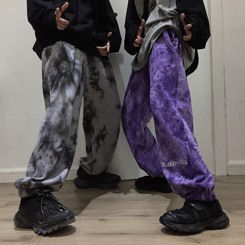 New Elastic Waistband Contrast Jogger Pant Women Man Streetwear Korean Harajuku Punk Hip Hop pants sweatpants trousers clothing ► Photo 1/6
