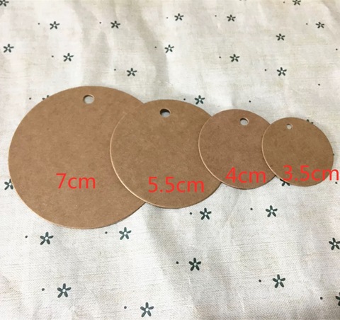 100pcs/lot Brown Kraft Paper Tags Round Luggage Note Wedding Cards Blank Craft Paper Gift Tags ► Photo 1/4