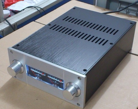 JC229 Full Aluminum Amplifier Chassis Preamper Case Tube amp Enclosure DIY PSU Box for VU meter version ► Photo 1/4