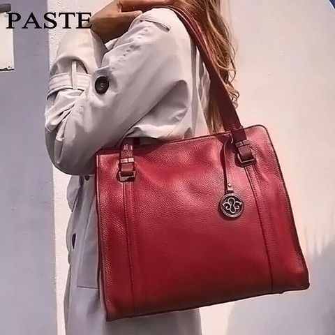 Luxury Brand Natural Cow Leather Handbag for Women/ Fashion Tassel Genuine Leather Women's Messenger bags Tote Shoulder bag New ► Photo 1/6