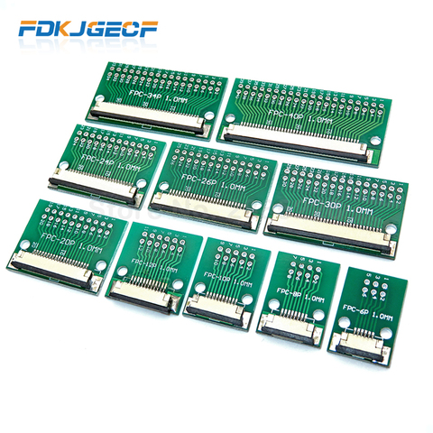 FPC/FFC flat cable transfer plate is directly inserted DIY 0.5 mm 1mm spacing connector 6P/8P/10P/20P/30P/40P/60P ► Photo 1/6