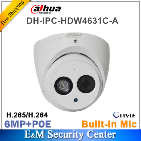 Original dahua IPC-HDW4631C-A with Logo Network IP Camera 6MP IR POE CCTV Mic Built-in dome H265 metal ► Photo 1/1