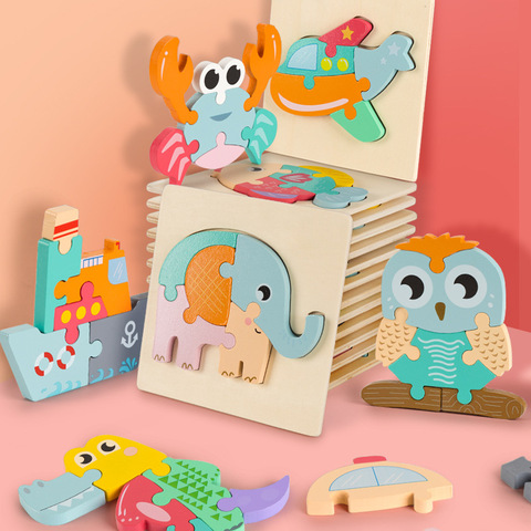 Baby Cognition Puzzles Wooden Toys Puzzles For Kids Educational Learning Toys