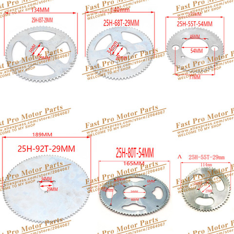 25H 55t 65t 68t 70t 80t 92t Tooth 29/54MM Rear Sprocket for 47CC 49CC Mini Moto ATV Quad Dirt Pit Pocket  2 Stroke Engine ► Photo 1/6